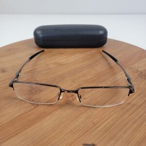 Oakley OX Half Rim Polished Brown Men's Eyeglasses Eyewear Frame 55-19-140